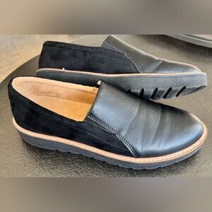 Effie Faux Leather/Microsuede 1.25” Platform Slip-On Loafers